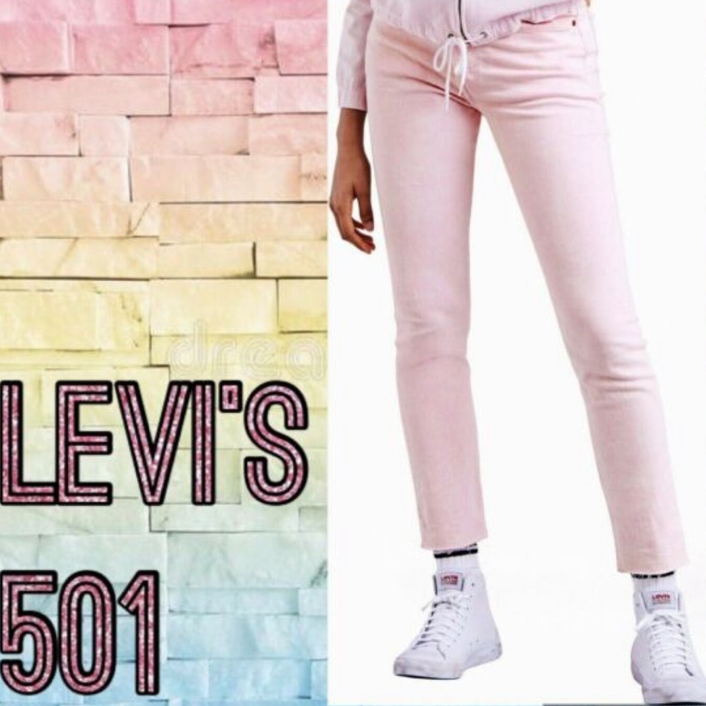 Levi’s 501 Skinny Jeans Acid Wash-Light Pink